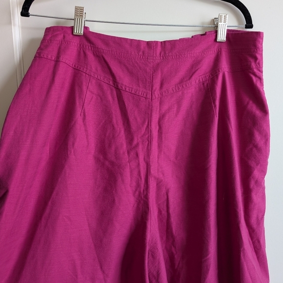 By Anthropologie Wide Leg Corset Pants Pink sz 16 NWT - Picture 9 of 12